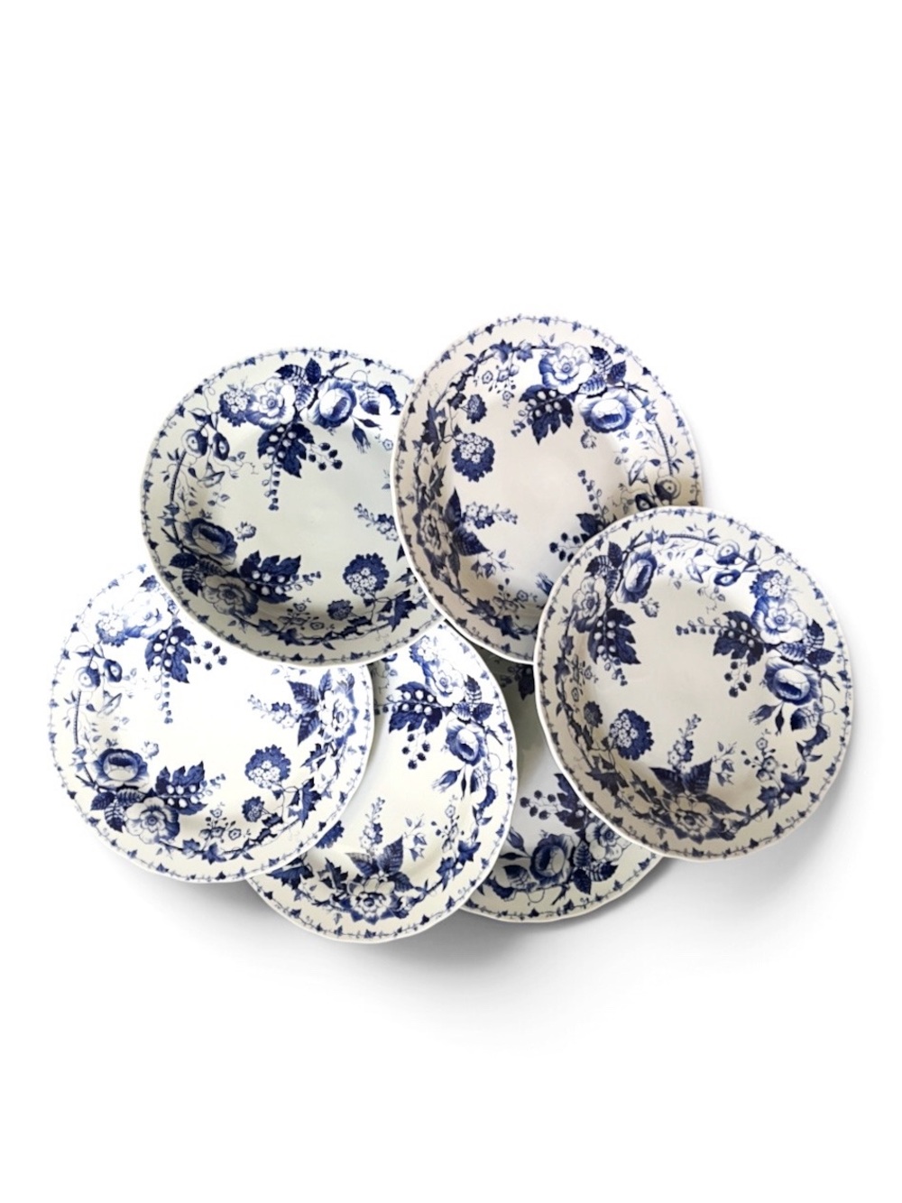 RARE Williams-Sonoma French Blue Bouquet Dinner Plates, Set of 6